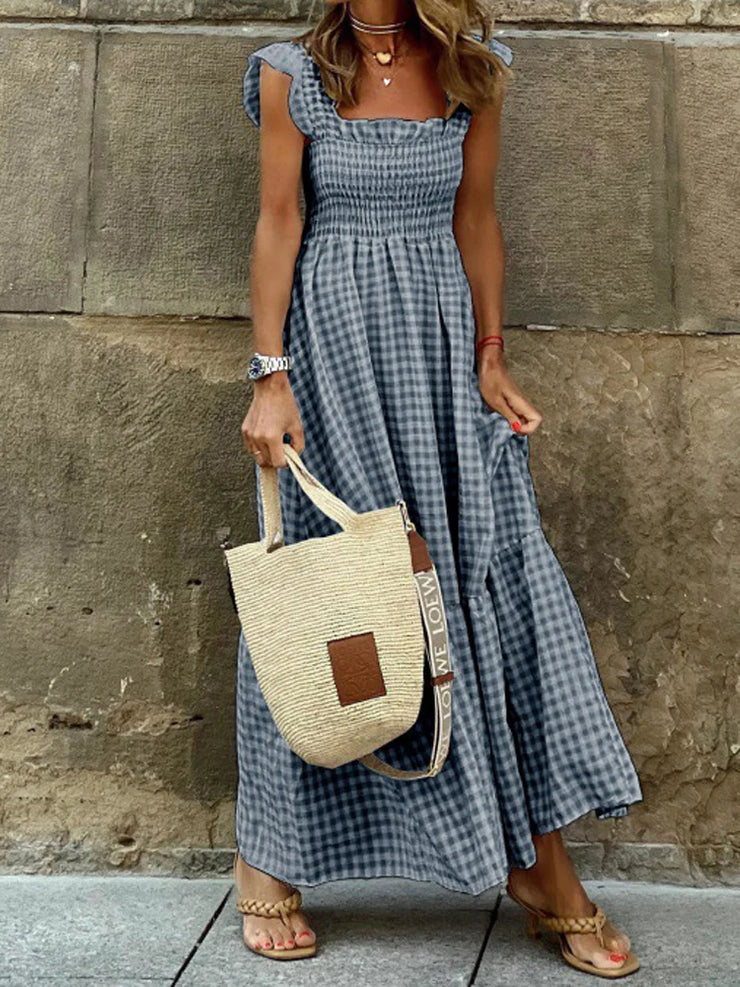 Plaid Slip Maxi Dress