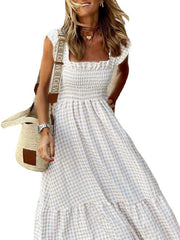 Plaid Slip Maxi Dress