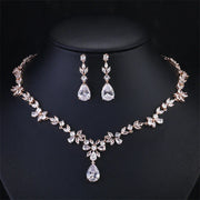 ZAKOL Brand Luxury AAA Zircon Earrings Necklace Jewelry Set Gorgeous C