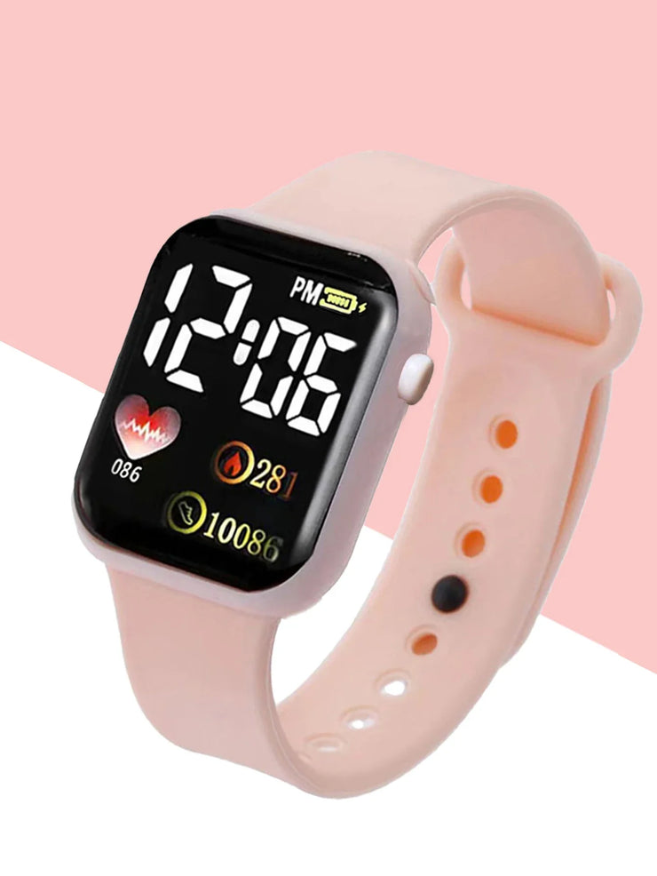 Love Square digital display digital Watch Girl Boy and Butterfly Color