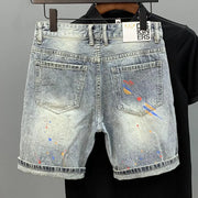 Bear Print Denim Shorts