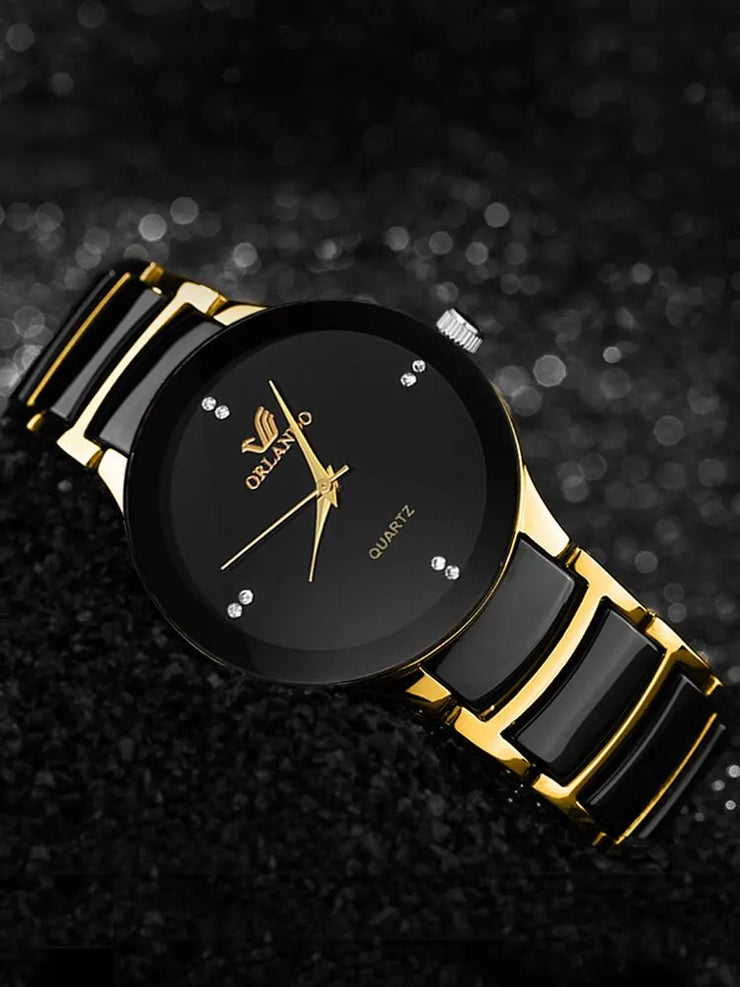 Quartz Watch 3PCs Fashion Personalized Men's Steel Band Quartz Watches