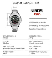 NIBOSI Luxury Men Watch Business Waterproof Male Clock Luminous Date SSPECIFICATIONSBrand Name: NIBOSIBand Material Type: STAINLESS STEELDisplay Type: Arabic numeral markersHign-concerned Chemical: noneFeature: Shock ResistantFeature: My StoreWakeproduct StoreNIBOSI Luxury Men Watch Business Waterproof Male Clock Luminous Date Stainless Steel Square Quartz Man Watches Relogio Masculino