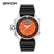 SANDA Sport Men Quartz Digital Watch Creative Diving Watches Men WaterSPECIFICATIONS
Brand Name: SANDA
Item Type: Quartz Wristwatches
Dial Window Material Type: Hardlex
Model Number: 3008
Case Shape: Irregular Shape
Dial Diameter: 38
MMy StoreWakeproduct StoreSANDA Sport Men Quartz Digital Watch Creative Diving Watches Men Waterproof Alarm Watch Dual Display Clock Relogio Masculino